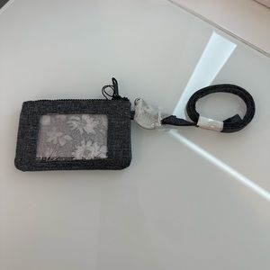 Vera Bradley Gray Heather ReActive Zip ID Lanyard